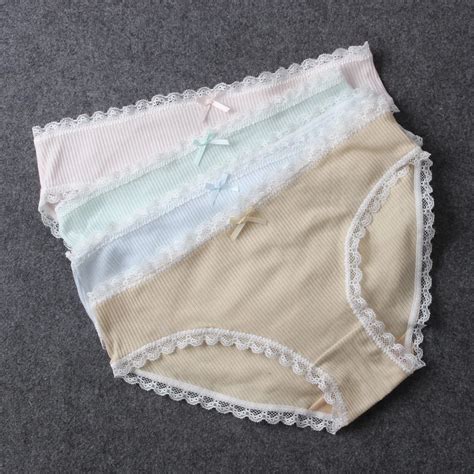 cotton panties lace trim